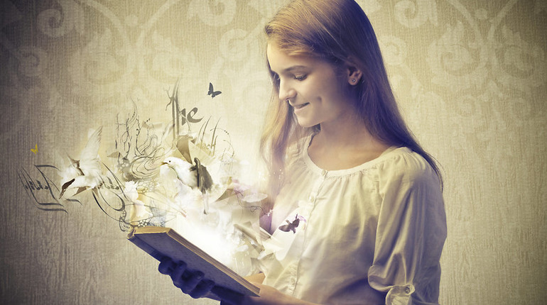 Image Shows that a young lady read book.
